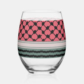 パレスチナのスイカハッタケフィエクフィヤフォーク ステムなしワイングラス (右)