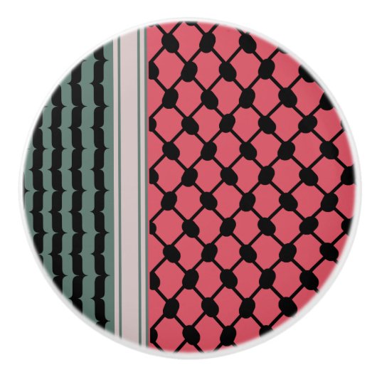 パレスチナのスイカハッタケフィエクフィヤフォーク セラミックノブ (正面)