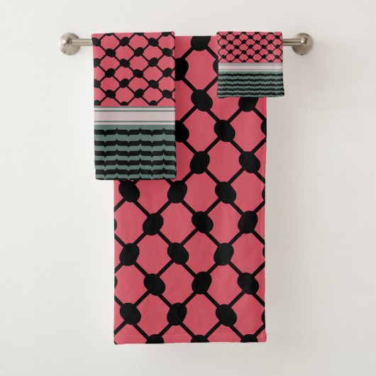 パレスチナのスイカハッタケフィエクフィヤフォーク バスタオルセット (インサイチュ)