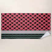 パレスチナのスイカハッタケフィエクフィヤフォーク ビーチタオル (正面)