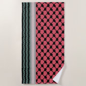 パレスチナのスイカハッタケフィエクフィヤフォーク ビーチタオル (正面)