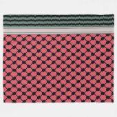 パレスチナのスイカハッタケフィエクフィヤフォーク フリースブランケット (正面(横))