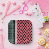 パレスチナのスイカハッタケフィエクフィヤフォーク ペーパープレート (パーティー)