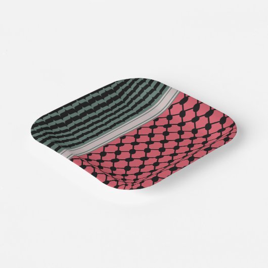 パレスチナのスイカハッタケフィエクフィヤフォーク ペーパープレート (傾斜あり)