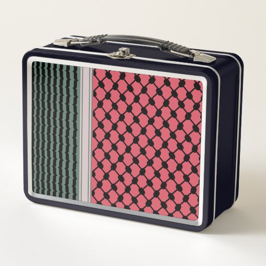 パレスチナのスイカハッタケフィエクフィヤフォーク メタルランチボックス (正面)