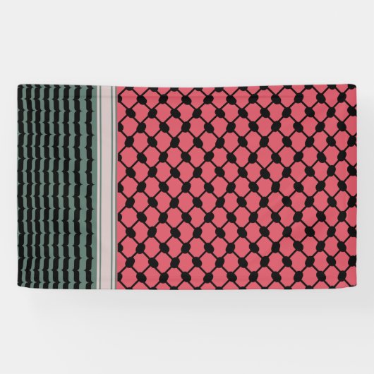 パレスチナのスイカハッタケフィエクフィヤフォーク 横断幕 (横)