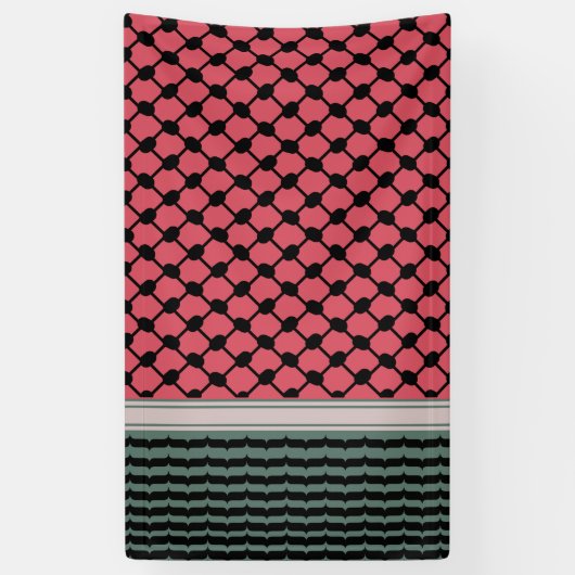 パレスチナのスイカハッタケフィエクフィヤフォーク 横断幕 (縦)