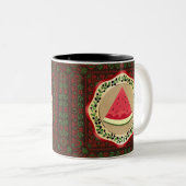 パレスチナのタドレズとオリーブプレートのスイカ ツートーンマグカップ (正面右)