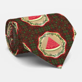 パレスチナのタドレズとオリーブプレートのスイカ ネクタイ (ロール)