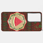 パレスチナのタドレズとオリーブプレートのスイカ SAMSUNG GALAXYケース (裏面横)