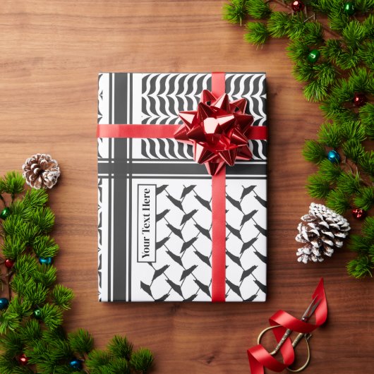 パレスチナのヨルダンカスタマイズクフィヤ ラッピングペーパー (クリスマスギフト)