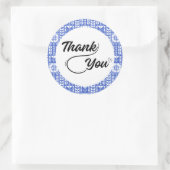 パレスチナの伝統的なタトゥリーズの青い感謝ステッカー ラウンドシール (バッグ)