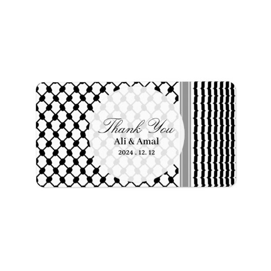 パレスチナの八田ケフィエさん結婚は ラベル (正面)