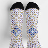 パレスチナの刺繍模様のプリントデザイン ソックス (上部)