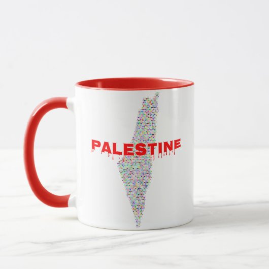 パレスチナの地図فلسطين |無料パレスチナ | Peace Love マグカップ (左)