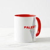 パレスチナの地図فلسطين |無料パレスチナ | Peace Love マグカップ (正面右)
