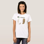 パレスチナの地図と国旗とタイトルTシャツ Tシャツ (正面フル)
