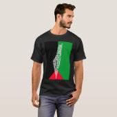 パレスチナの地図と国旗 Tシャツ (正面フル)