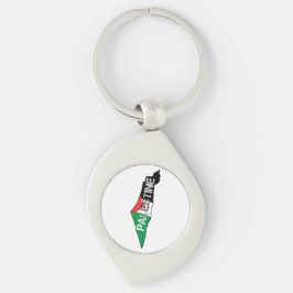 パレスチナの地図に掲載されている無料パレスチナ国旗 キーホルダー