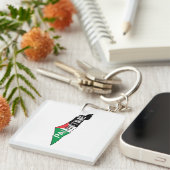 パレスチナの地図に掲載されている無料パレスチナ国旗 キーホルダー (正面右)