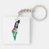 パレスチナの地図に掲載されている無料パレスチナ国旗 キーホルダー (裏面)