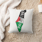 パレスチナの地図に掲載されている無料パレスチナ国旗 クッション (ブランケット)