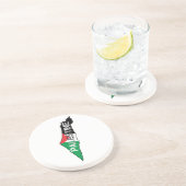 パレスチナの地図に掲載されている無料パレスチナ国旗 コースター (側面)