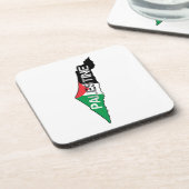 パレスチナの地図に掲載されている無料パレスチナ国旗 コースター (左側)