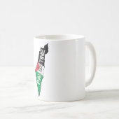 パレスチナの地図に掲載されている無料パレスチナ国旗 コーヒーマグカップ (正面右)