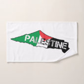 パレスチナの地図に掲載されている無料パレスチナ国旗 バスタオルセット (ハンドタオル)