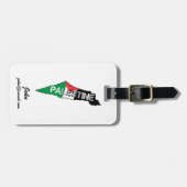 パレスチナの地図に掲載されている無料パレスチナ国旗 ラゲッジタグ (正面横)