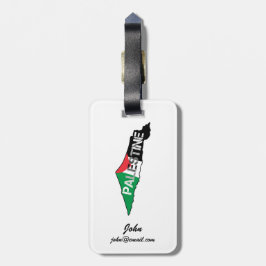 パレスチナの地図に掲載されている無料パレスチナ国旗 ラゲッジタグ