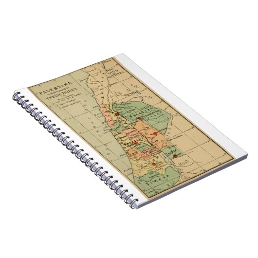 パレスチナの地図は1889年の12匹の種族で分かれました ノートブック (右側)