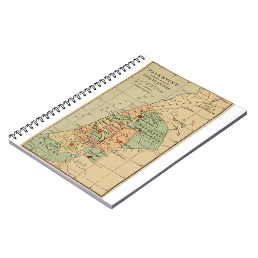 パレスチナの地図は1889年の12匹の種族で分かれました ノートブック (左側)