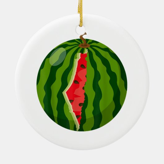 パレスチナの地図スイカのアラビア書道 セラミックオーナメント (裏面)