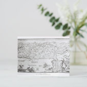 パレスチナの地図（パスオーバー・ハガダから）、オランダの学校による1695年に印刷されたパスオーバー ポストカード (スタンド正面)