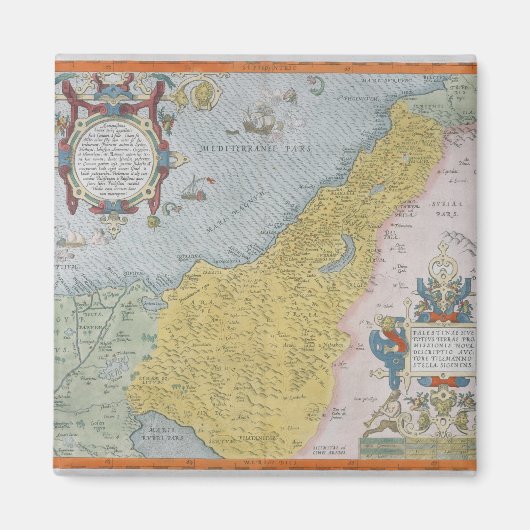パレスチナの地図 マグネット (正面)