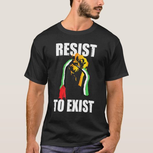 パレスチナの存在に抵抗1 Tシャツ (正面)