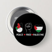 パレスチナの平和への愛 – パレスチナ人の自由 缶バッジ (正面&裏面)