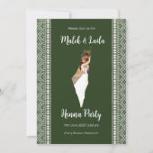 パレスチナの緑のヘンナサインのカスタム写真マップ 招待状 (正面)