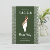 パレスチナの緑のヘンナサインのカスタム写真マップ 招待状 (スタンド正面)