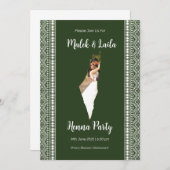 パレスチナの緑のヘンナサインのカスタム写真マップ 招待状 (正面/裏面)