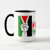 パレスチナの自由なマグ マグカップ (左)