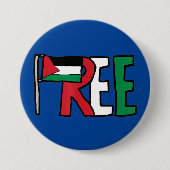 パレスチナの自由ガザ大量虐殺 缶バッジ (正面)