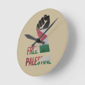 パレスチナの自由 ラウンド壁時計 (傾斜)