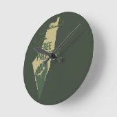 パレスチナの自由 ラウンド壁時計 (傾斜)