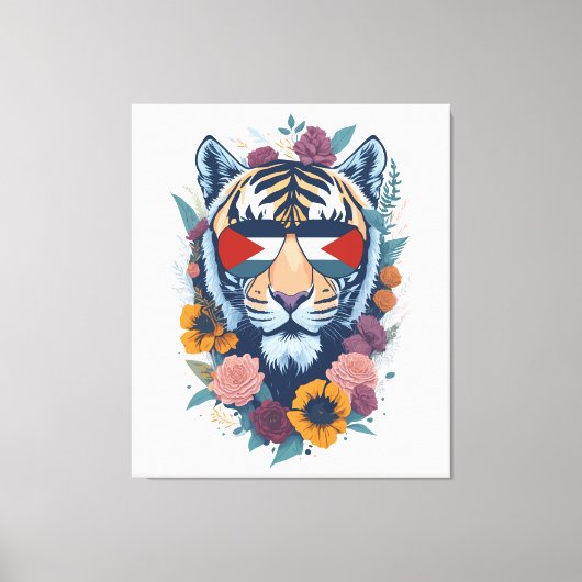 パレスチナの虎 – パレスチナ国旗 キャンバスプリント (正面)