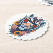 パレスチナの虎 – パレスチナ国旗 ペーパーコースター (アングル)