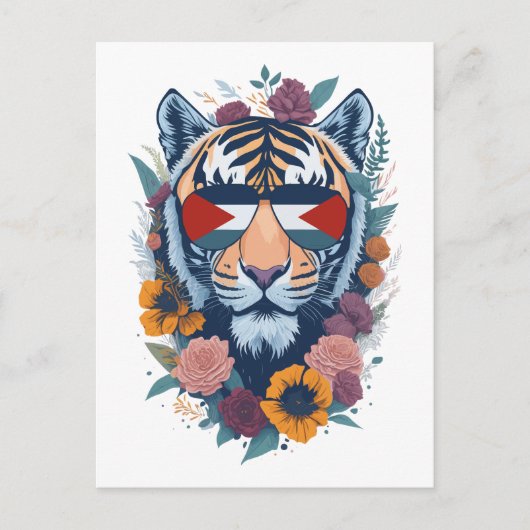 パレスチナの虎 – パレスチナ国旗 ポストカード (正面)