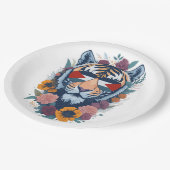 パレスチナの虎 – パレスチナ国旗 – Palへの贈り物 ペーパープレート (アングル)